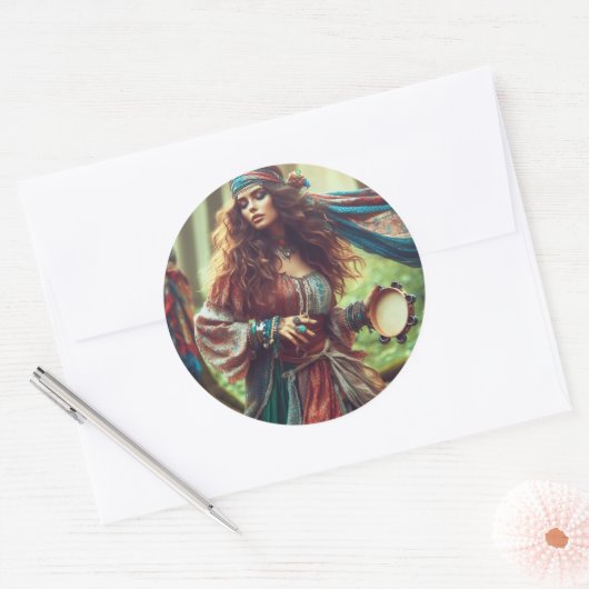 DANSENDE GYPSI RONDE STICKER (Envelop)