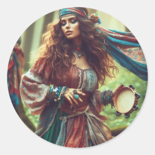 DANSENDE GYPSI RONDE STICKER