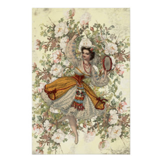  dansende gypsy Floral Mix en pas Poster aan