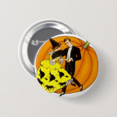 Dansende Halloween Couple Ronde Button 5,7 Cm (Voorkant /achterkant)
