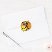 Dansende Halloween Couple Vierkante Sticker (Envelop)