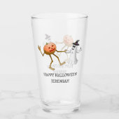 Dansende Halloween Pompoen en Geest Glas (Voorkant)