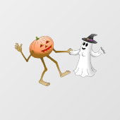 Dansende Halloween Pompoen en Geest Raamsticker (Vel)