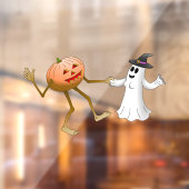 Dansende Halloween Pompoen en Geest Raamsticker (Vel 2)