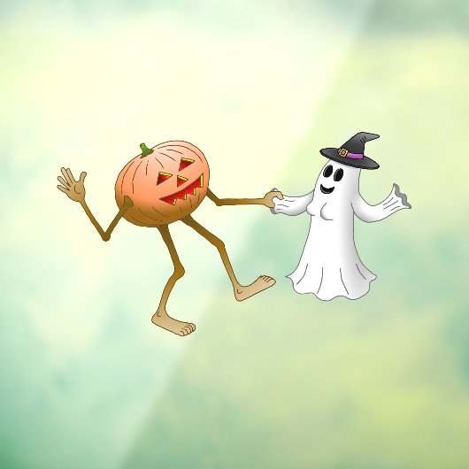 Dansende Halloween Pompoen en Geest Raamsticker (Vel 3)