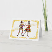 Dansende harlekijntjes (wit) folie wenskaart (Voorkant)