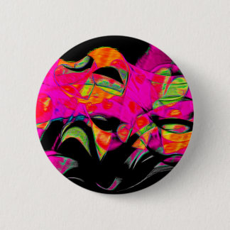 Dansende harten op zwarte Chiffon Ronde Button 5,7 Cm