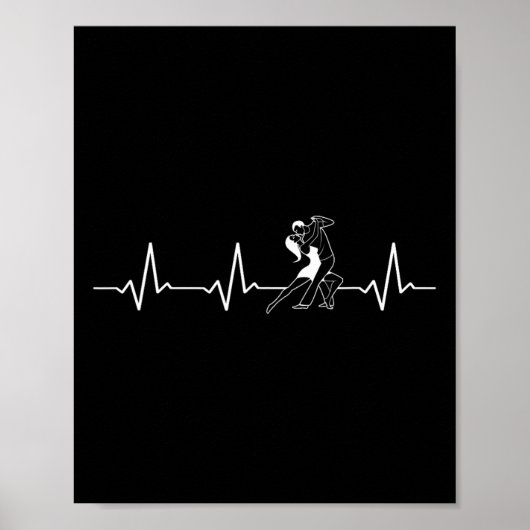 Dansende hartslag Rumba Salsa Cha Jive Bachata Poster (Voorkant)