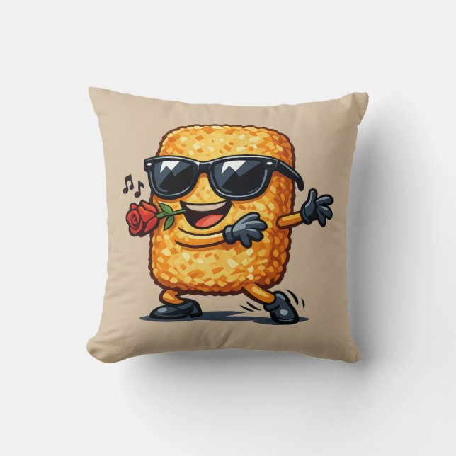 Dansende Hash Brown Kussen (Voorkant)