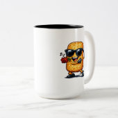 Dansende Hash Brown Tweekleurige Koffiemok (Voorkant rechts)