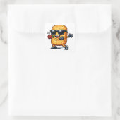 Dansende Hash Brown Vierkante Sticker (Tas)