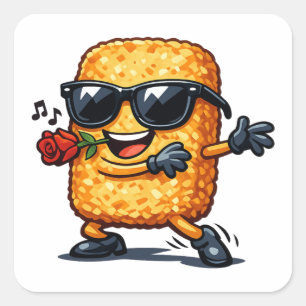 Dansende Hash Brown Vierkante Sticker