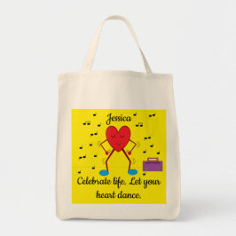 Dansende Heart Grocery Tote Bag