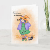 Dansende heks en kat kaart (Voorkant)