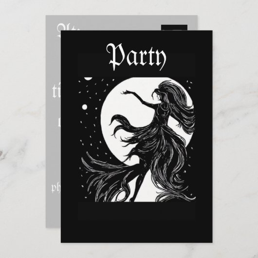 dansende heks in maanlicht halloween A.I. Kaart (Voorkant / Achterkant)