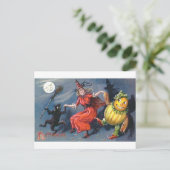 Dansende heks in Moonlight Briefkaart (Staand voorkant)