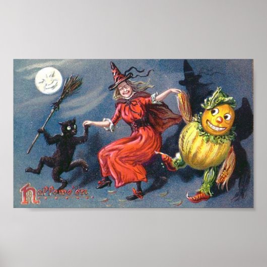 Dansende heks in Moonlight Poster (Voorkant)