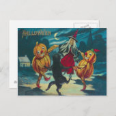 Dansende heks Jack O' Lantern Monster Black Cat Briefkaart (Voorkant / Achterkant)