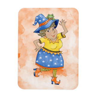Dansende heks met haar kikker magneet