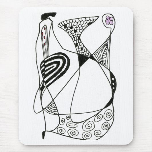 "Dansende Hen" Abstract Design Mousepad Muismat (Voorkant)