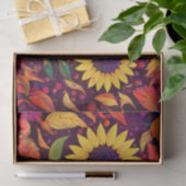 Dansende herfstzonnebloemen, dwarrelende herfstbla tissuepapier (Geschenk)