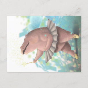 Dansende hippo aankondigingskaart