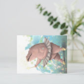 Dansende hippo aankondigingskaart (Staand voorkant)