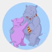 Dansende Hippo Tango Sticker (Voorkant)