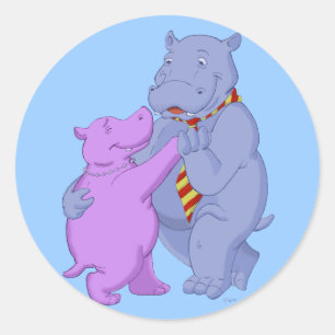 Dansende Hippo Tango Sticker