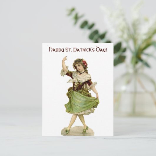  Dansende Ierse Maid Briefkaart (Staand voorkant)
