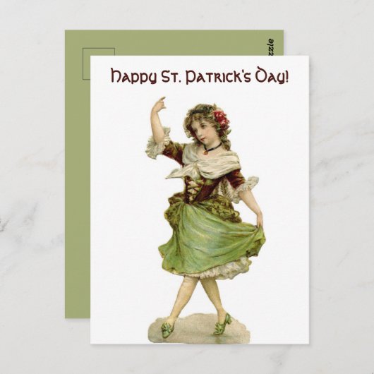  Dansende Ierse Maid Briefkaart (Voorkant / Achterkant)