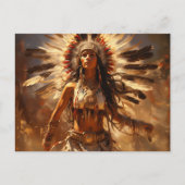 Dansende Indiaanse vrouw in hoofdtooi Briefkaart (Voorkant)
