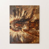 Dansende Indiaanse vrouw in hoofdtooi Legpuzzel (Verticaal)