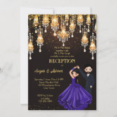 Dansende indiase paar chique receptie sjabloon kaart (Voorkant)