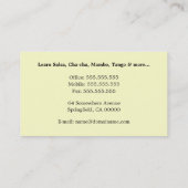  Dansende Instructeur Bedrijfskaart Malplaatje Visitekaartje (Achterkant)