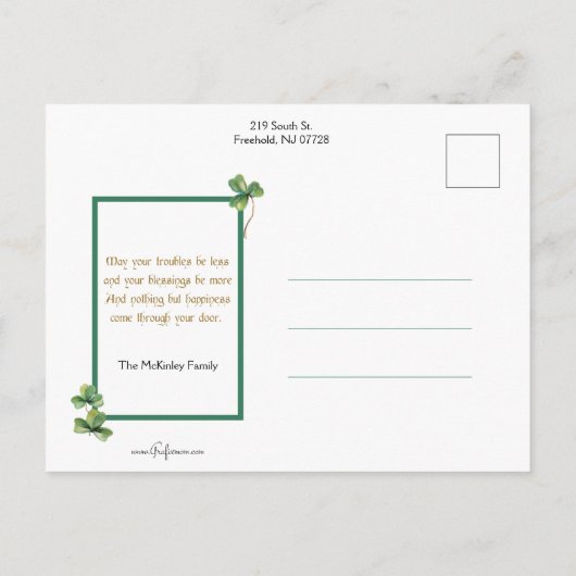 dansende Irish Couple met muziek Feestdagenkaart (Achterkant)