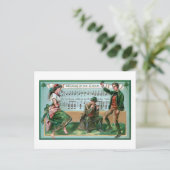 dansende Irish Couple met muziek Feestdagenkaart (Staand voorkant)