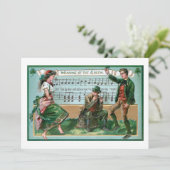  dansende Irish Couple met muziek Feestdagenkaart (Staand voorkant)