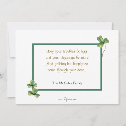  dansende Irish Couple met muziek Feestdagenkaart (Achterkant)