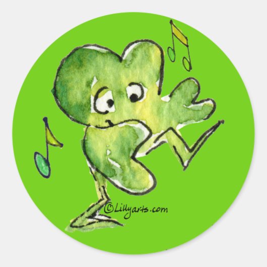 Dansende Irish Shamrock n Roll 08 Sticker (Voorkant)