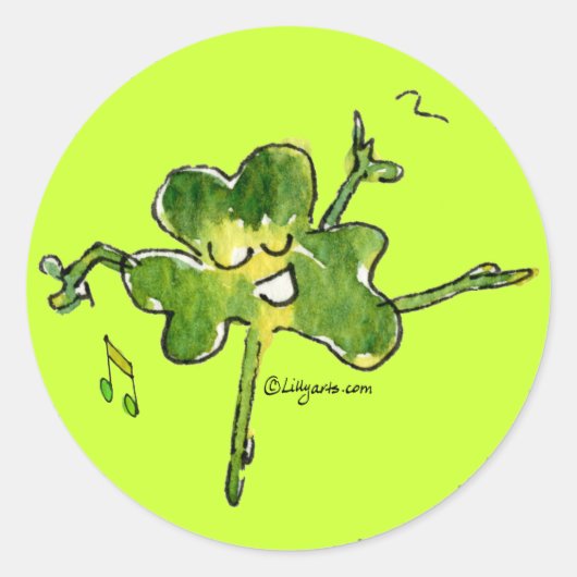 Dansende Irish Shamrock n Roll 10 Sticker (Voorkant)