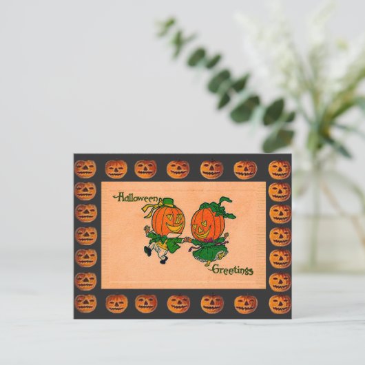 Dansende Jack o' Lantern Briefkaart (Staand voorkant)