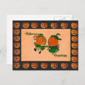 Dansende Jack o' Lantern Briefkaart (Voorkant / Achterkant)