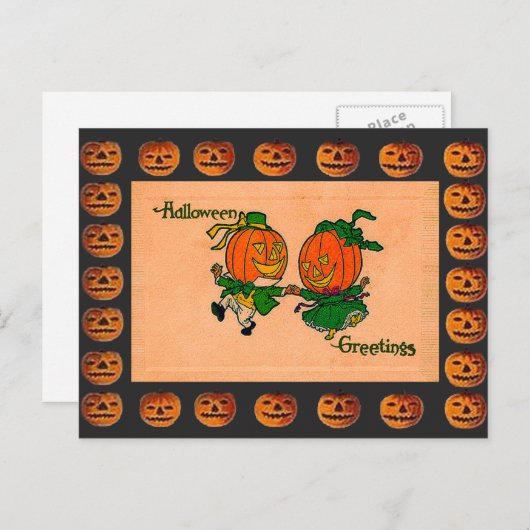  Dansende Jack o' Lantern Briefkaart (Voorkant / Achterkant)
