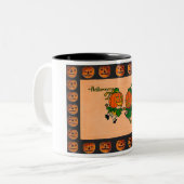  Dansende Jack o' Lantern Tweekleurige Koffiemok (Voorkant links)