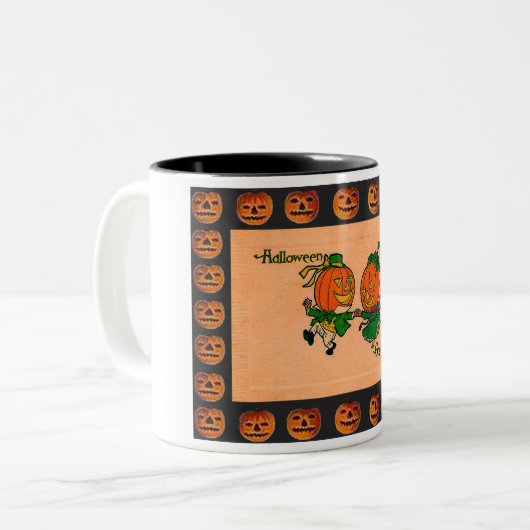  Dansende Jack o' Lantern Tweekleurige Koffiemok (Voorkant links)