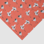 Dansende Japanse kranen Tissue Rouge Tissuepapier (Detail)