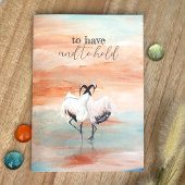 Dansende Japanse Tancho Cranes Beige Blauwe Bruilo