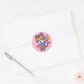 Dansende K-pop Tijger Ronde Sticker (Envelop)
