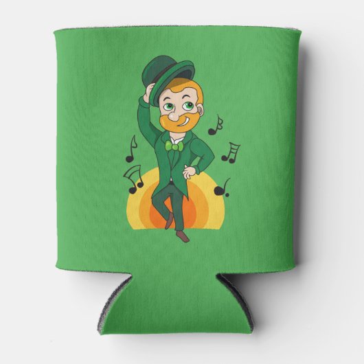 Dansende kabouter, St. Patrick's Day cartoon Blikjeskoeler (Voorkant)